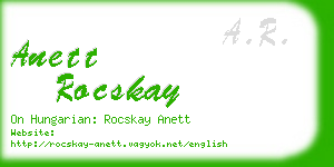 anett rocskay business card